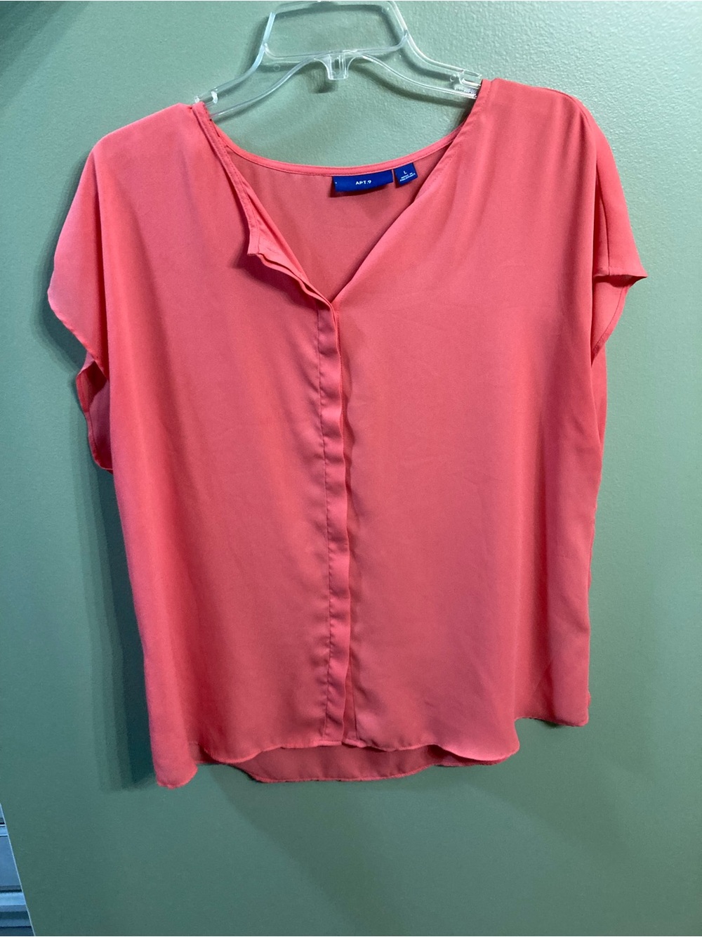 Apt. 9 Coral Cap-Sleeve V-Neck Blouse